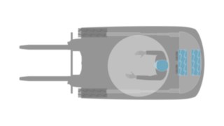 Las carretillas elevadoras de tres ruedas con eje oscilante son ideales para uso en interiores. Gráfico de una carretilla contrapesada eléctrica en versión de 3 ruedas